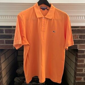Vineyard Vines Mens XL Shep & Ian 100% cotton Orange Sherbet color Polo Shirt